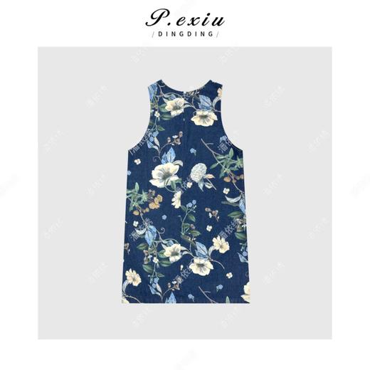 04-1潘依绣丁丁宠粉气质晕染印花背心圆领连衣裙Q6412 商品图1