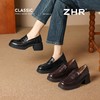 ZHR则则优雅复古厚底单鞋女2026新款增高6cm时髦手抓纹粗跟乐福鞋 商品缩略图6