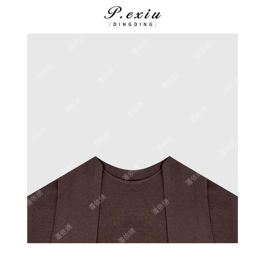 04-3潘依绣丁丁宠粉松弛慵懒极简风圆领系带中袖连衣裙Q66391 商品图2