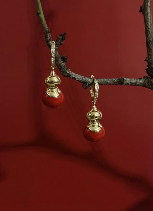 【宫里上新】福禄凝红系列-双福耳饰 商品图0