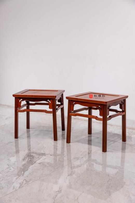 红桥红  家具严选  缅甸花梨(大果紫檀）  【46瓜棱腿方凳】 商品图1