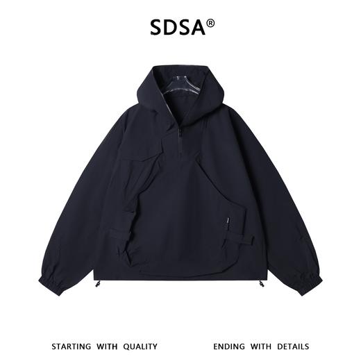 W0227SDSA春夏新款痞帅男装设计感拉链连帽夹克百搭时尚工装套头上衣 商品图1