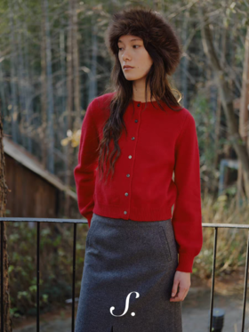 shyshystill/shy202510076/羊毛兔毛天然保暖小版型好穿两色开衫