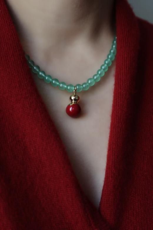 【宫里上新】福禄凝红系列-玉髓葫芦项链 商品图0