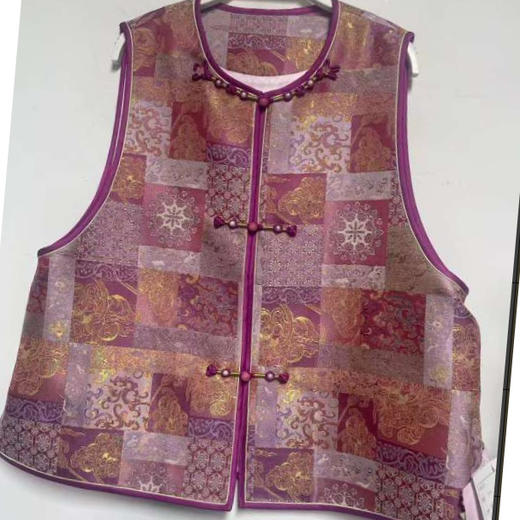 【咕咕同款】NANSONGSILK/NS【四通八达】新中式新款桑蚕丝新中式圆领盘扣马甲M1D536095Y南宋 商品图6