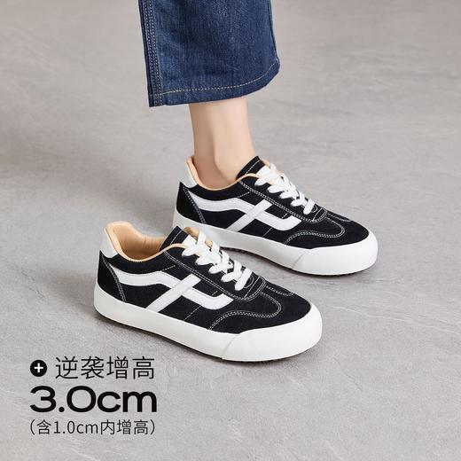 ZHR复古帆布鞋女2026春季新款百搭ins学生休闲鞋透气内增高运动鞋 商品图2