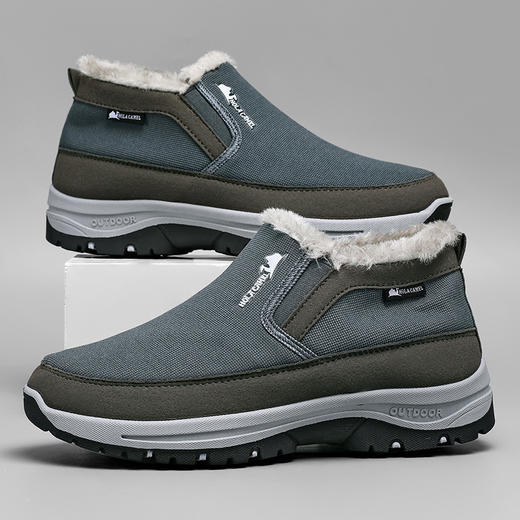 男士户外雪地靴懒人雪地鞋防滑加绒加厚保暖棉鞋防滑休闲鞋 商品图5