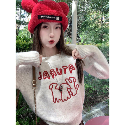 <曾小咸推荐>2.12现货秒杀 ！微信超特价！韩系刺绣圆领毛衣 日常179.99 立减90 秒杀89.99！！ 商品图4