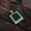 【天然正品】A货翡翠AU750白金豪镶钻镶天然细腻细豆种满绿方形平安无事牌翡翠吊坠项链29.5*19.6*5.9MM（皆取最大值）181125AH50 商品缩略图5