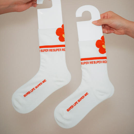 SUPERMONKEY好事成双短袜「套装：红色+白色各1双」 商品图2