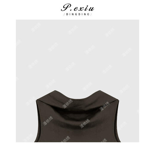 04-3潘依绣丁丁宠粉粉法式优雅立领系带无袖连衣裙Q2201 商品图2