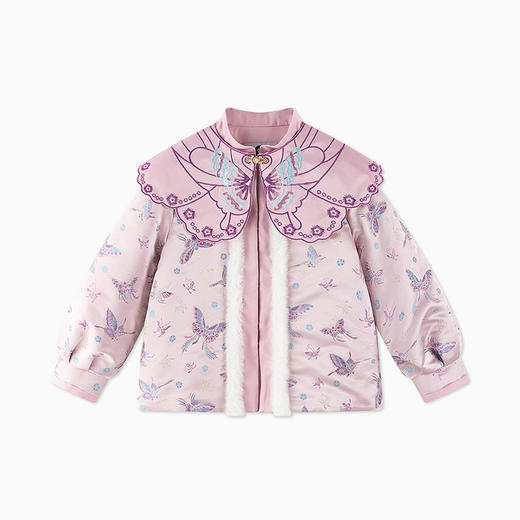 【秒1】【MQD】女童刺绣云肩国风提花精致复古立领棉衣 商品图8