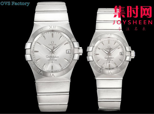 经典传承，卓越新生——欧米茄OVS星座情侣系列 情侣机械腕表 对版摆轮带砝码螺丝 双T黑摆轮 表盘尺寸：男款38mm 女款27mm 商品图1