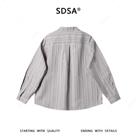 265005SDSA男士春夏新款痞帅男装老钱风商务竖纹设计长袖衬衫百搭宽松 商品图5