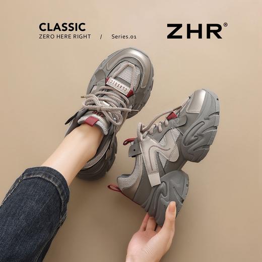 ZHR则则厚底老爹鞋女2026春季新款小个子增高紫色户外运动休闲鞋 商品图7