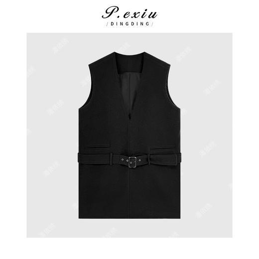 04-3潘依绣丁丁宠粉羊毛人丝赫本风气质高级感腰带V领无袖连衣裙Q85591 商品图0