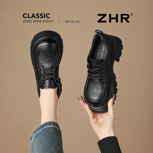 ZHR则则厚底增高小皮鞋2026新款系带乐福鞋英伦百搭单鞋软底女鞋 商品图6