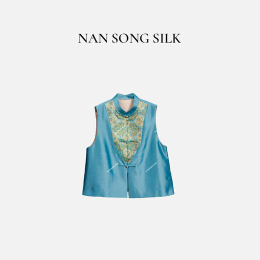 【咕咕同款】NANSONGSILK/NS新中式【 浮生若梦】新款宋锦蝶恋牡丹桑蚕丝内里丝毛马甲61614衣长54南宋 商品图7