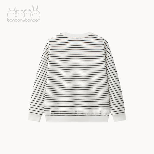 简约刺绣条纹卫衣 商品图4