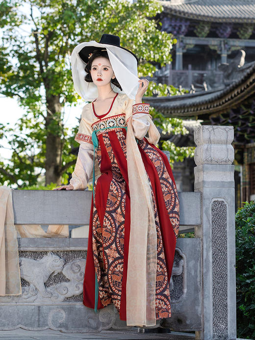 【重回汉唐三彩】正品原创齐胸襦裙套装披帛姐妹闺蜜装唐制汉服女 商品图5