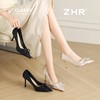 ZHR尖头绸缎帮面蝴蝶结8.5cm增高细跟鞋2026春新款通勤百搭高跟鞋 商品缩略图2
