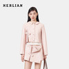 HERLIAN 2026年春季新品掐褶设计粉调皮短款PU皮女士修身外套 商品缩略图0