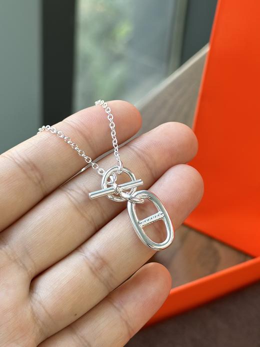 独家对版CNC数控精雕 精工高定  HERMES 爱马仕猪鼻子项链 简约巨百搭 太适合日常穿搭佩戴了！实用性太高～低调又休闲 商品图6