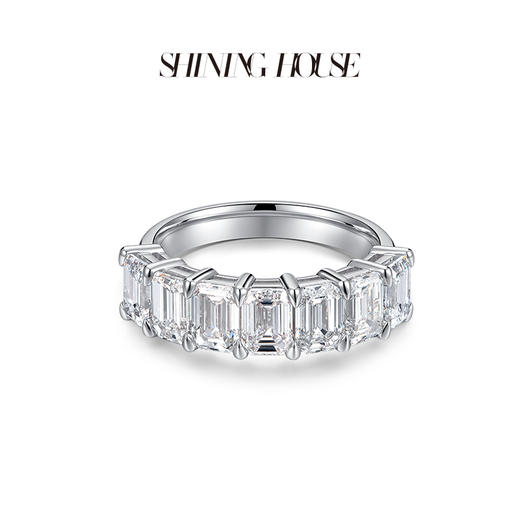 【预售】ShiningHouse[培育] 18k金钻石戒指女 长方形3克拉钻人工真钻人造钻石K金戒指排钻戒指豪华钻石戒指悦己送礼臻选【此商品不支持7天无理由退货退款】预计3日发货 商品图1