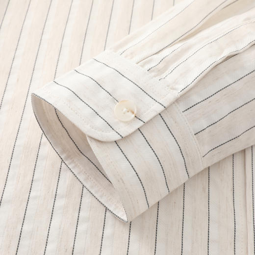 GXG男装【莱赛尔】26春季时尚条纹简约休闲男式翻领长袖衬衫K&C 商品图7