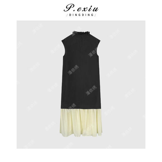 04-3潘依绣丁丁宠粉花边领塌肩绣拼接连衣裙Q73331 商品图1