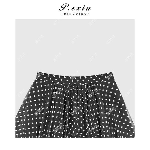 04-2潘依绣丁丁宠粉法式百搭网纱波点半身裙Q36111 商品图2