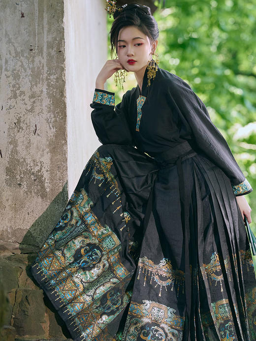 【重回汉唐楚辞】直领对襟衫马面裙套装日常可穿百搭明制汉服女装 商品图2