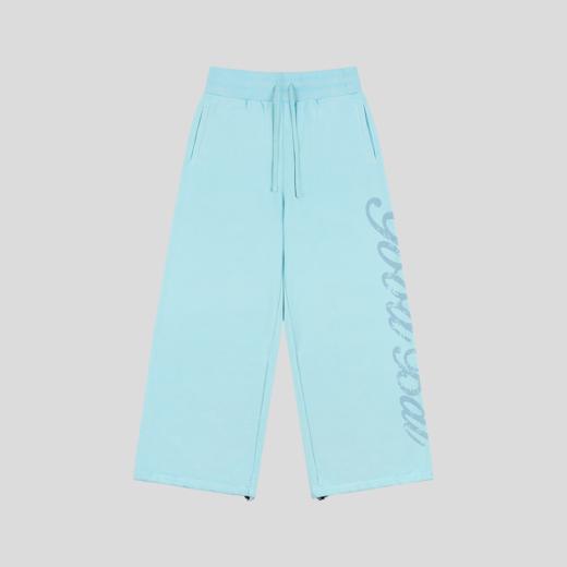 GOODBAI 新款做旧花体印花logo休闲水洗抽绳阔腿裤长裤男女同款 商品图1