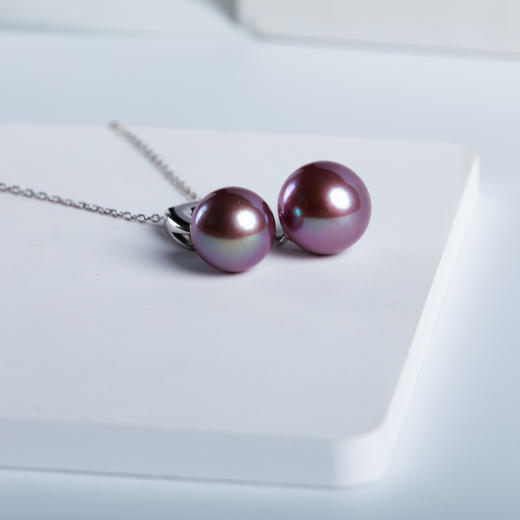 紫色淡水珍珠双珠吊坠 DZG121 商品图5