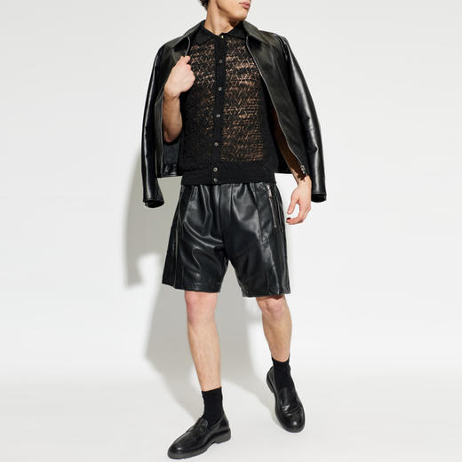 DSQUARED2 男士混纺亚麻短袖衬衫 黑色 S74HA1631 D13204 900 商品图4