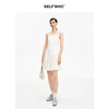 SELFWHO白色梭织拼接船领连衣裙女2026春新款可调节肩带A字无袖裙 商品缩略图1