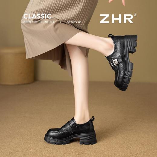 ZHR则则羊皮质感百搭乐福鞋女2026春季新款厚底增高单鞋透气皮鞋 商品图8