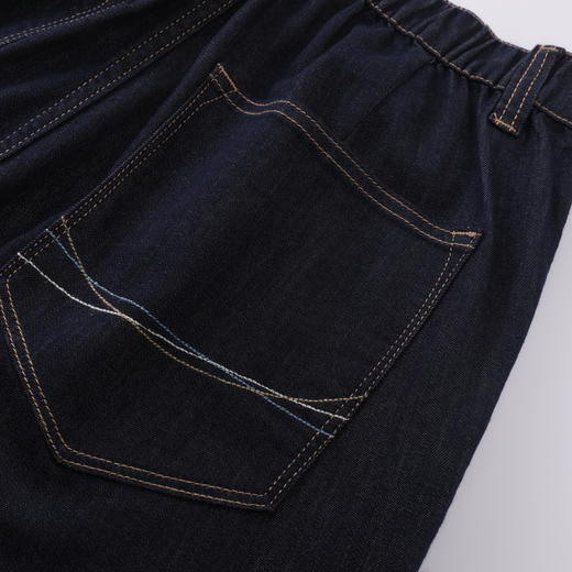 GXG男装【含桑蚕丝】26夏季经典原色水洗松紧腰男式直筒牛仔裤K&C 商品图12