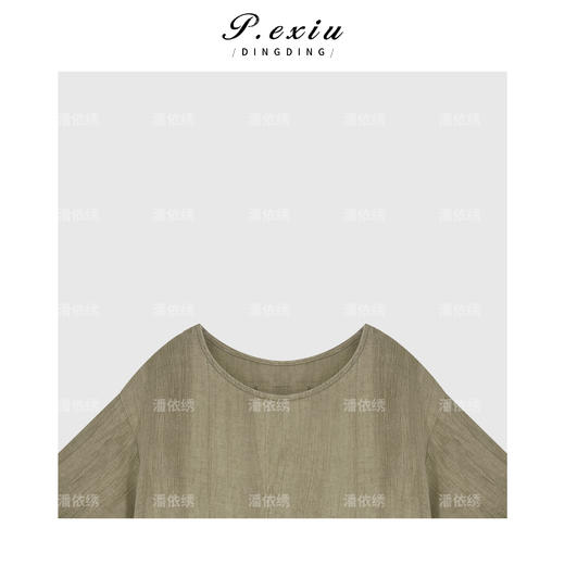 04-3潘依绣丁丁宠粉亚麻松弛感圆领短袖连衣裙 Q72188 商品图2