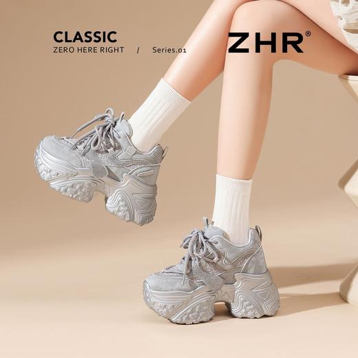 ZHR则则银色厚底老爹鞋女2026春新款小个子内增高休闲运动鞋女鞋 商品图6