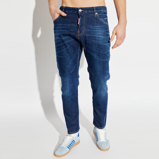 DSQUARED2 男士字母徽标贴片休闲牛仔裤 藏蓝色 S74LB1872 D30010 470 商品图1
