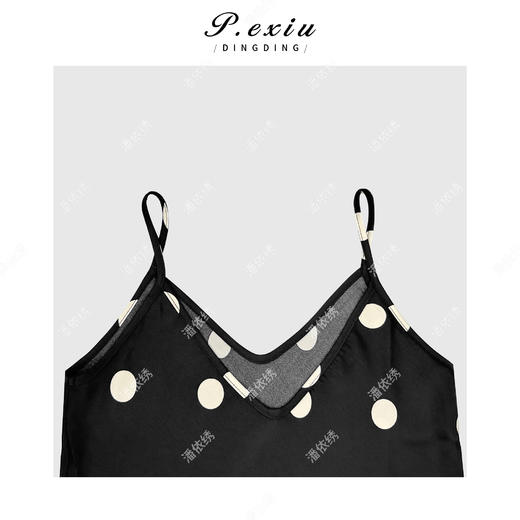 04-1潘依绣丁丁宠粉法式波点高级感气质吊带连衣裙 M8674 商品图2