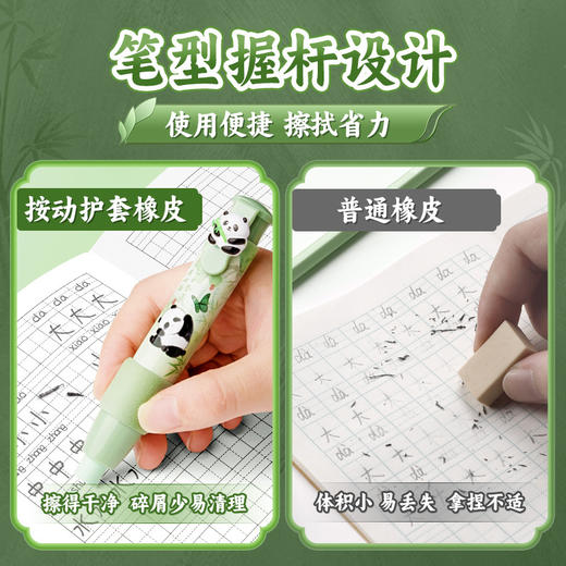 【9.9元2支软按动橡皮笔】可按动的笔型橡皮设计 擦拭干净 咔巴熊学生按动橡皮擦 新升级海绵护套 可爱卡通高颜值不留印擦得净 商品图1