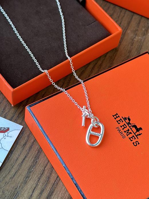 独家对版CNC数控精雕 精工高定  HERMES 爱马仕猪鼻子项链 简约巨百搭 太适合日常穿搭佩戴了！实用性太高～低调又休闲 商品图5