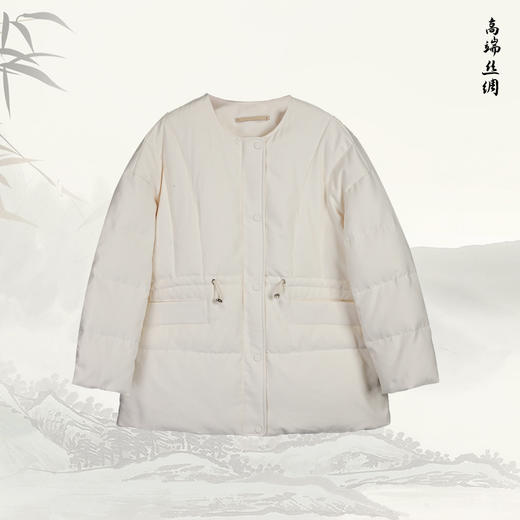 NANSONGSILK/NS羽绒服新中式进口中空纱高定90白鹅绒服2025冬新款精致收腰短款鹅绒服M1D547111S南宋 商品图13