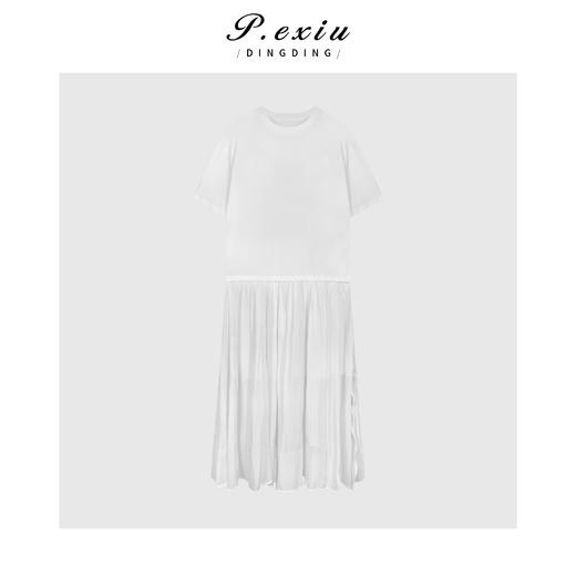 04-3潘依绣丁丁宠粉韩版简约圆领短袖连衣裙Q47881 商品图0