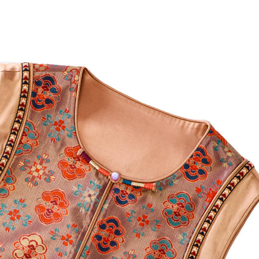 【咕咕同款】NANSONGSILK/NS新中式桑蚕丝圆领盘扣新中式国风马甲上衣M1D539739X南宋 商品图7