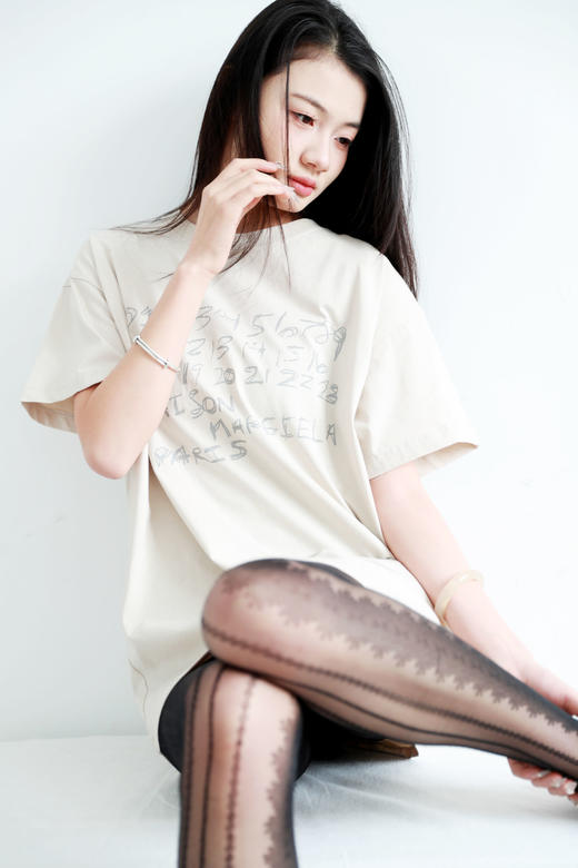 松弛感字母t恤，浪漫法式半袖。慵懒氛围气质圆领全棉t恤E012968 商品图9
