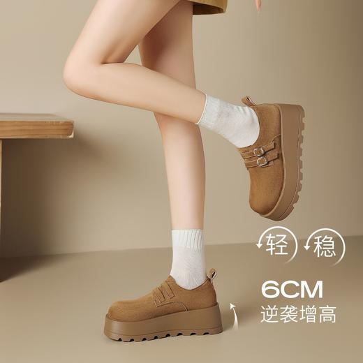 ZHR【6CM厚底】复古勃肯鞋女2026春季百搭轻便休闲鞋增高乐福鞋女 商品图2