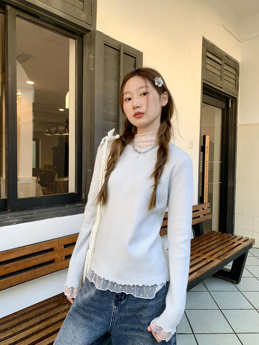 蕾丝拼接高领打底衫-纪念日百货门店同款169293865 商品图2